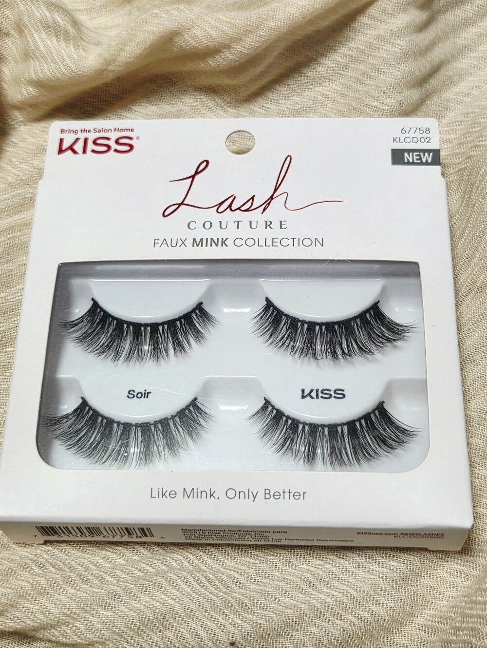 KISS Lash Couture Faux Mink Soir Double Pack False Eyelashes NEW